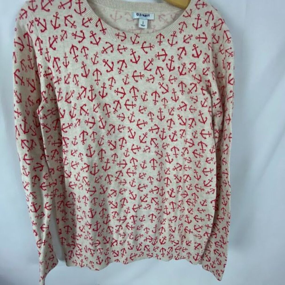 Old Navy Anchor 100% Cotton Crew Neck Sweater Women's Large.‎ - Picture 4 of 9